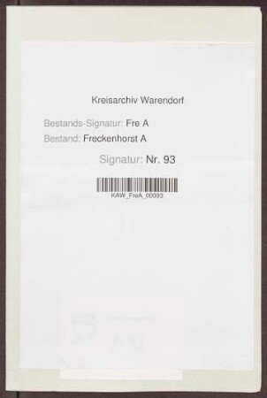 Rechnung des Kirchspiels Freckenhorst