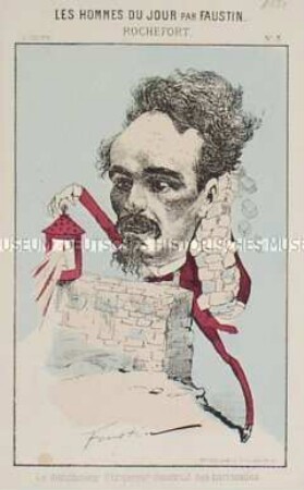 Henri Rochefort - Nr. 3 der Folge Les homme du jour par Faustin - Karikatur auf den Marquis Rochefort-Luçay