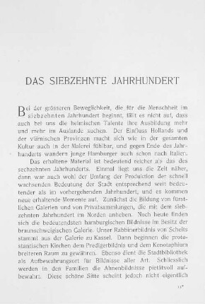Das siebzehnte Jahrhundert