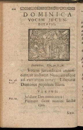 Dominica Vocem Jucunditatis.