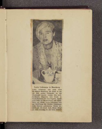 Lotte Lehmann in Hamburg
