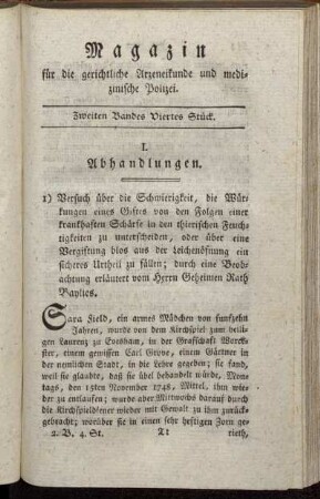 Zweiten Bandes Viertes Stück.