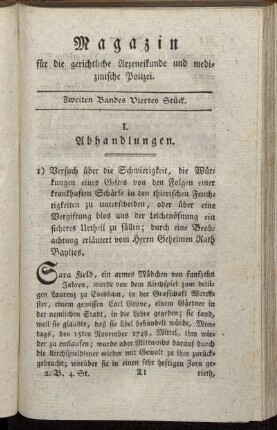 Zweiten Bandes Viertes Stück.