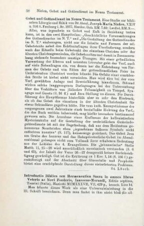 38 [Rezension] Nielen, Josef Maria, Gebet und Gottesdienst im Neuen Testament
