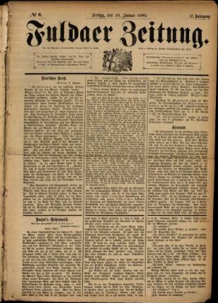 Ausgabe vom Freitag, den 10. Januar 1890.