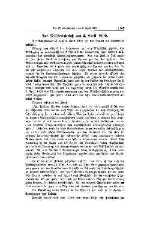 Der Ministerialerlaß vom 3. April 1909