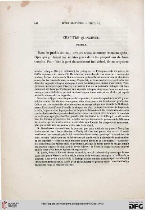 Chapitre quinzième. Profils