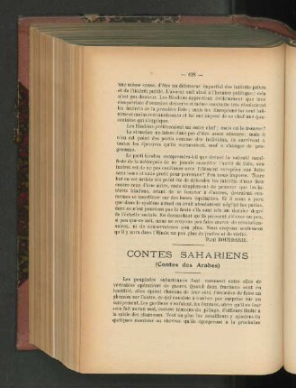 Contes Sahariens (Contes des Arabes).