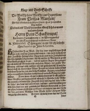 Klag- und Trost-Schrift