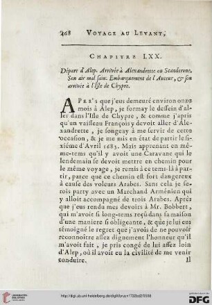 Chapitre LXX: Départ d’Alep. Arrivée à Alexndrete ou Scanderone. […]
