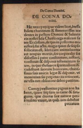 De Coena Domini.