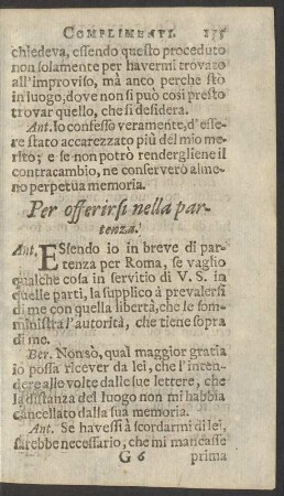 Per offeririsi nella partenza.