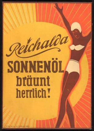 Reklameschild : Werbeaufsteller Reichalda Sonnenöl