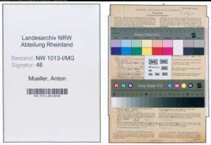 Entnazifizierung Anton Mueller , geb. 25.05.1908 (Kraftfahrer)