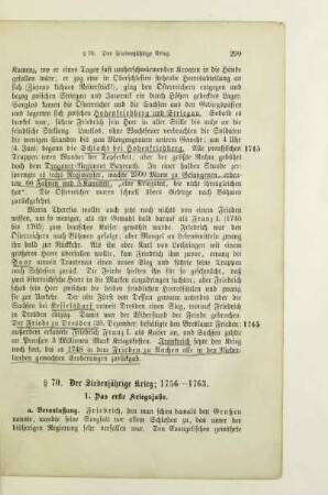 § 70. Der Siebenjährige Krieg; 1756 - 1763