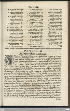 Praefatio Ad benevolum Lectorem