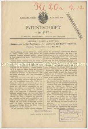 Patentschrift über Neuerungen von Laufseilen bei Drahtseilbahnen, Patent-Nr. 19737
