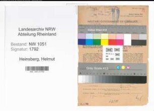 Entnazifizierung Helmut Heinsberg , geb. 04.04.1913 (Zollbeamter)