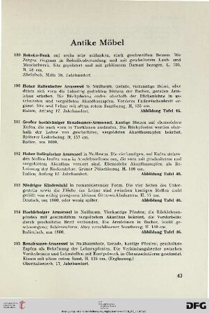 Antike Möbel (Nr. 189-228)