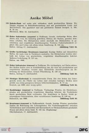 Antike Möbel (Nr. 189-228)