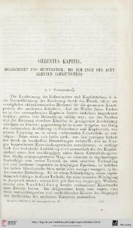 Siebentes Kapitel: Holzschnitt und Kupferstich, bis zum Ende des achtzehnten Jahrhunderts
