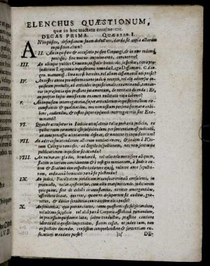 Elenchus Quæstionum [...]