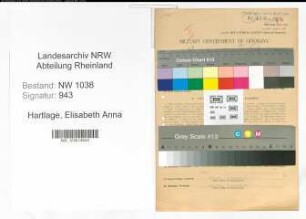 Entnazifizierung Elisabeth Anna Hartlage , geb. 15.12.1896 (Lehrerin)