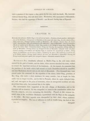 Chapter VI. Bindrabun Das adheres to Madhú Sing in the civil wars of Ambér. - ...