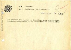 Interne Korrespondenz