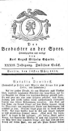 12. Stueck, 24. Maerz 1834