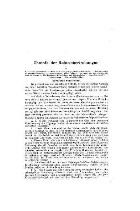 Chronik der Reformbestrebungen