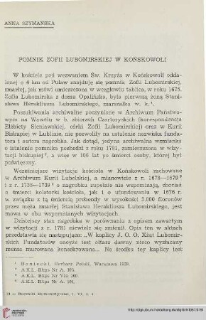 6: Pomnik Zofii Lubomirskiej w Końskowoli