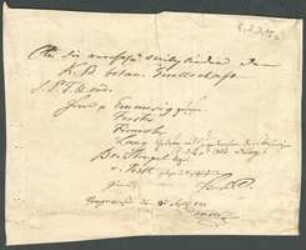 Brief von Emanuel G. Hänsel von Regensburgische Botanische Gesellschaft an Regenkreis / Kammer des Innern