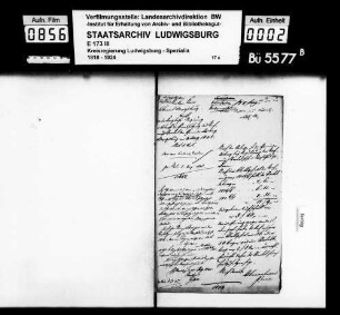 Kommunsachen: Rechnungssachen (Kassenreste), Oberamt Ludwigsburg