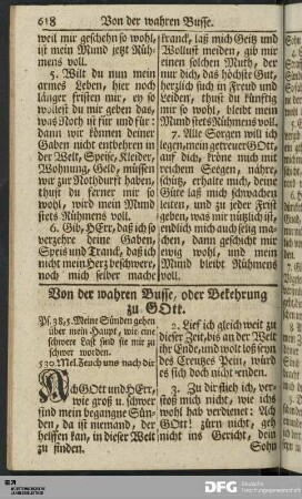 Von der wahren Busse, oder Bekehrung zu Gott.