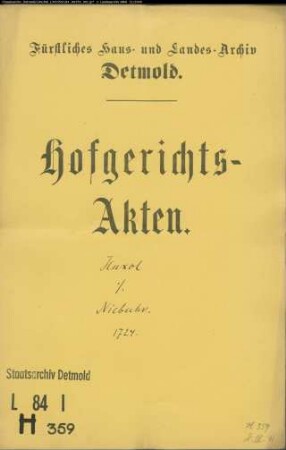 Huxol, Henrich zu Lieme gegen Niebuhr in Hardissen - Schuldforderung
