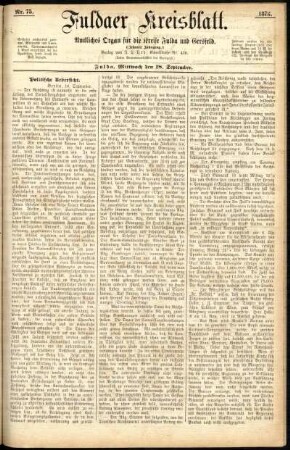 Ausgabe vom Mittwoch, den 18. September 1878.