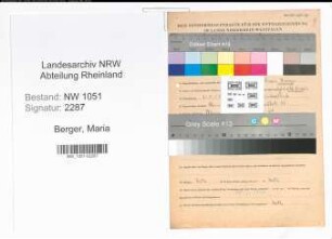 Entnazifizierung Maria Berger , geb. 21.04.1908 ()