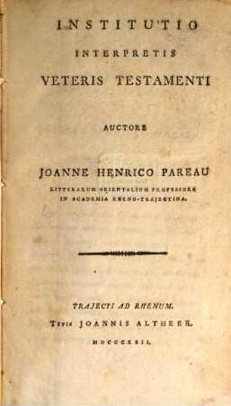 Institutio interpretis veteris testamenti