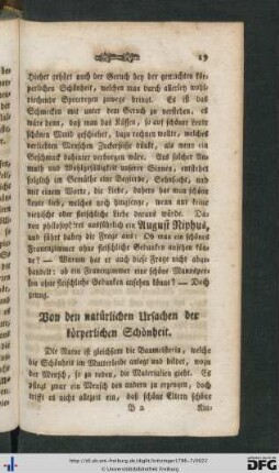 Von den natürlichen Ursachen der körperlichen Schönheit.