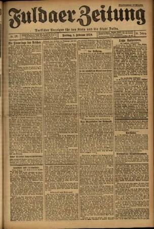 Erste Ausgabe vom Freitag, den 01. Februar 1924.