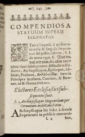 Compendiosa Statuum Imperii Delineatio.