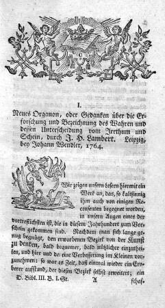 Neues Organon, oder Gedanken über die Erforschung und Bezeichnung des Wahren.