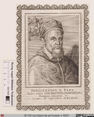 Bildnis Papst Innozenz X. (Giambattista Pamphili od. Pamfili) (reg. 15. 9. 1644 - 7. 1. 1655)