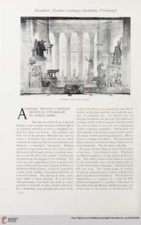 Vol. 55 (1915) = No. 219: Academic theatre, Carnegie Institute, Pittsburgh