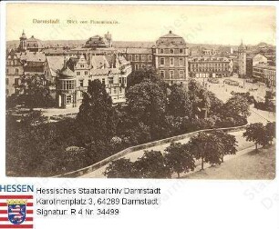 Darmstadt, Schloss / Nordseite vom Museumsturm aus gesehen