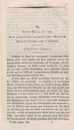 129-167 Ueber Col. 1,15-20 : ein exegetisch-dogmatischer Versuch (zweiter Theil)