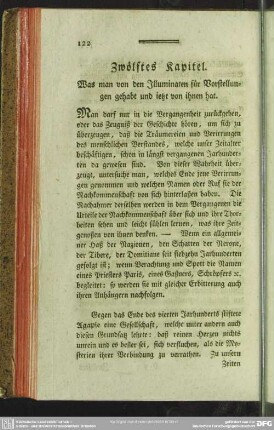 Zwölftes Kapitel. Was man von den Illuminaten für Vorstellungen gehabt und ietzt von ihnen hat