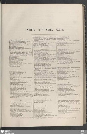Index to vol. XXII