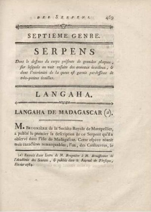 Septiéme Genre S E R P E N S LANGAHA